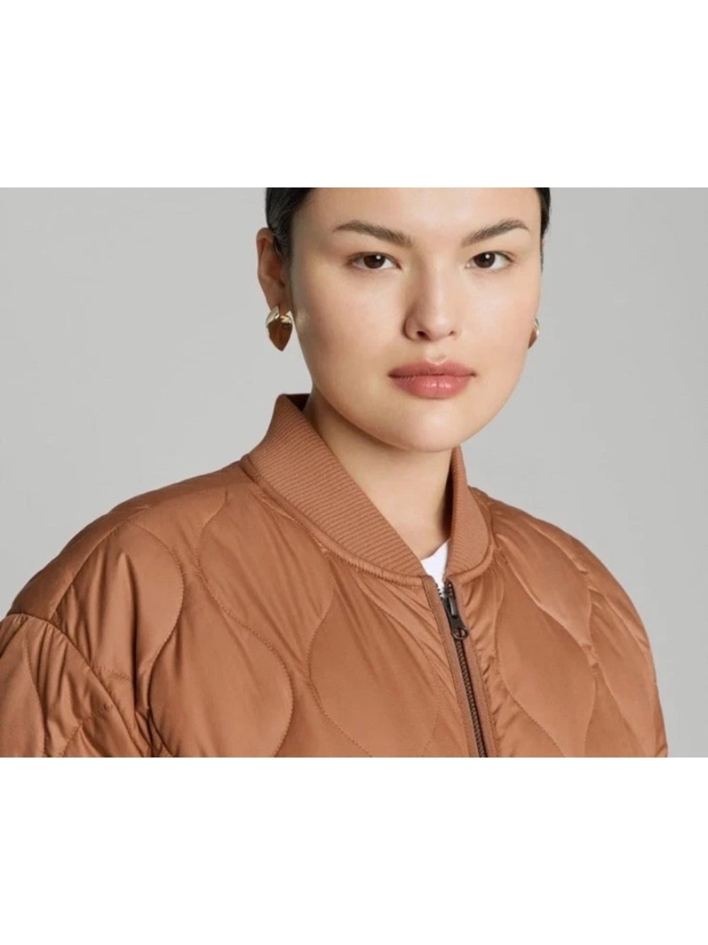 Everlane ReNew Long Liner Quilted Jacket Women’s Medium MIDI Rust Brown Tawny - Picture 6 of 16